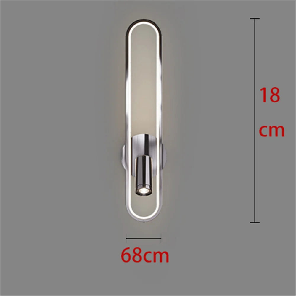 Modern LED wall sconce in chrome for interior design - Perle noire 3 / White Light