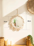 Boho decorative mirror in macrame for handcrafted wall decoration - KK053-M0797