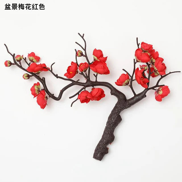 Artificial silk flowers for wedding decoration and interior - Bonsai Red Plum