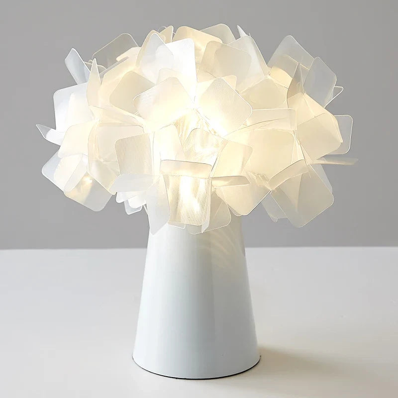 Modern plastic decorative floral design desk lamp - Transparent Color