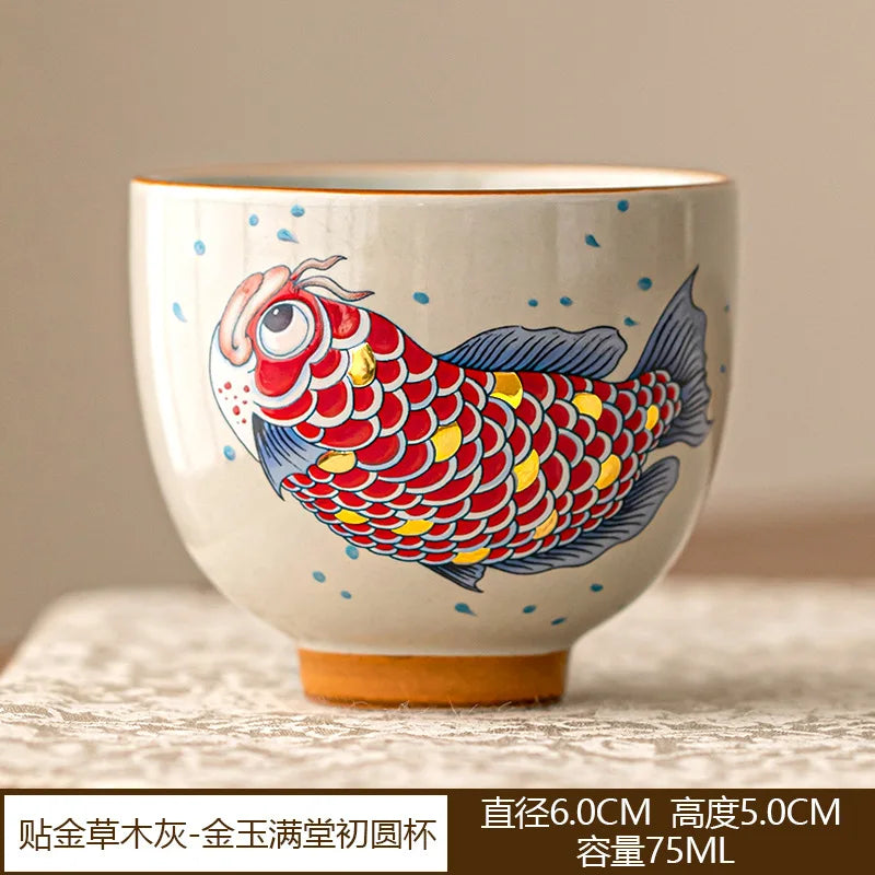 Retro ceramic arowana cup service kung fu - view 2