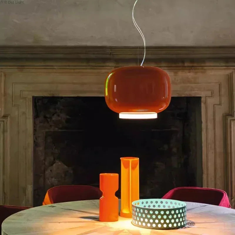 Modern pendant light in glass bright and colorful design - view 2