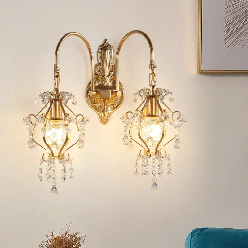 Nordic retro crystal wall sconce for interior decoration - view 5