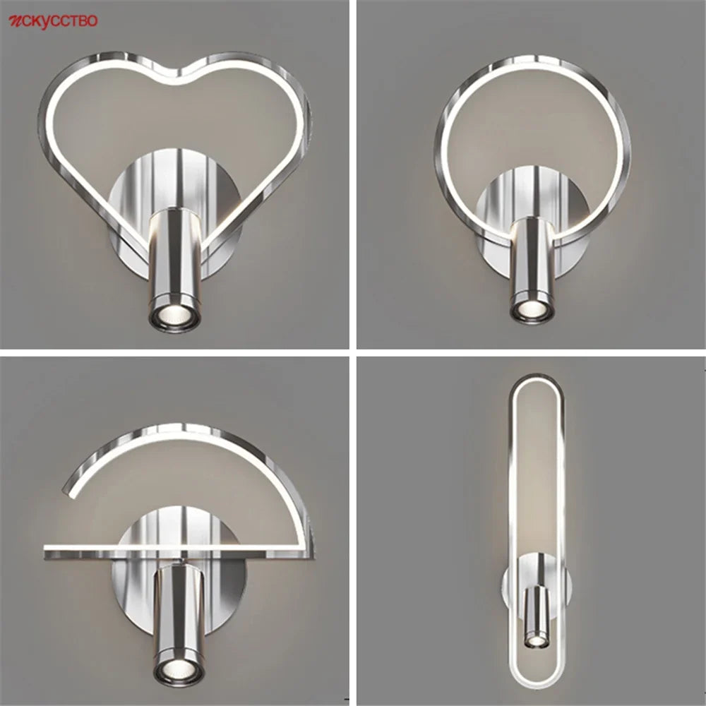 Modern LED wall sconce in chrome for interior design