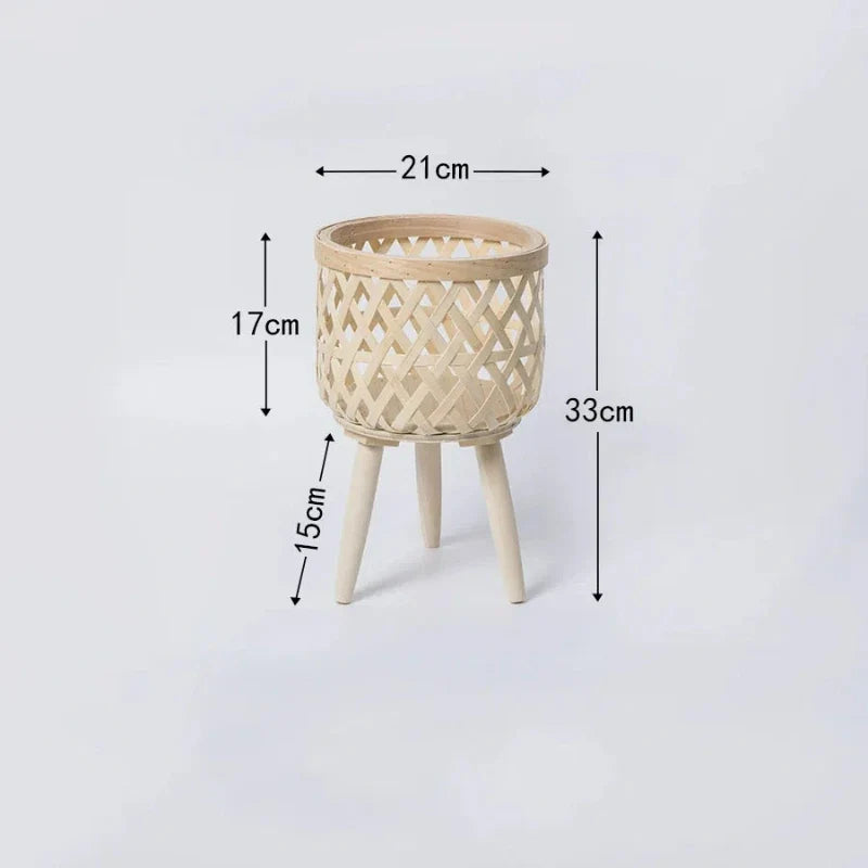 Hand woven rattan flower pot for green plants - 1
