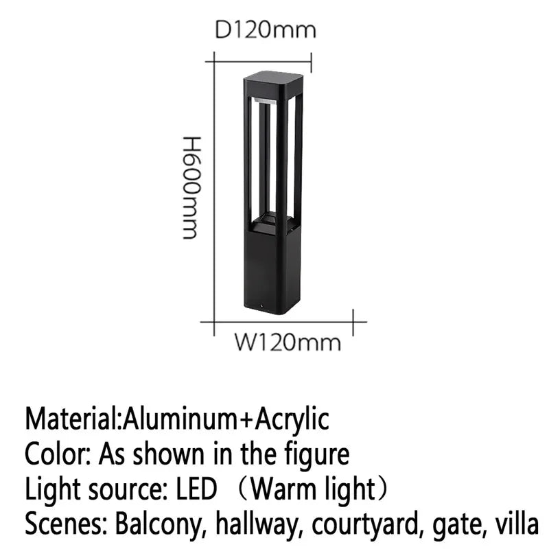 Outdoor led garden lamp contemporary design for villa - J  H60CM Electric
