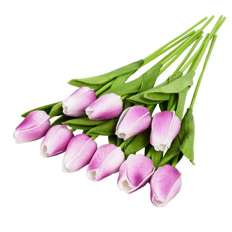 10 artificial tulips for wedding decoration and garden - L