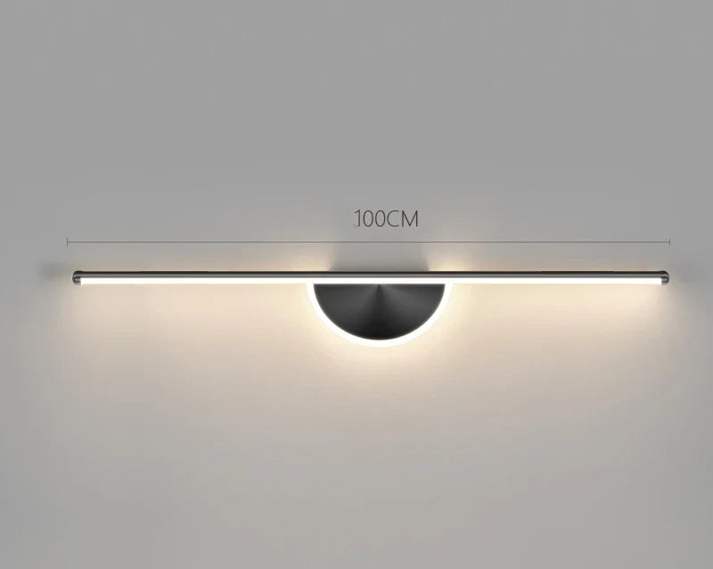 Modern led wall sconce for interior decoration and makeup - Black / White Light / L100cm