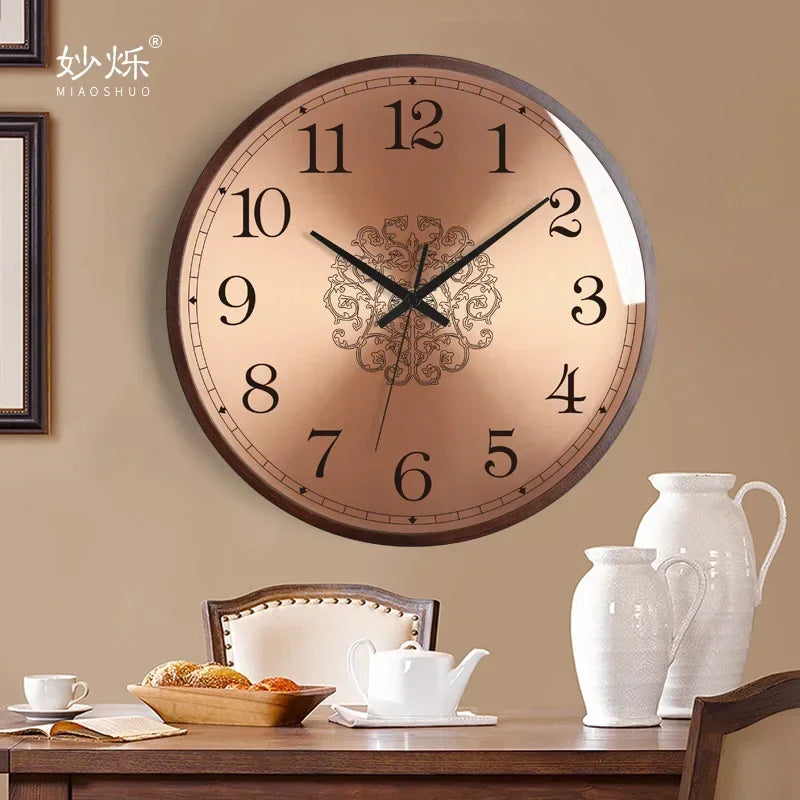 Modern design wall clock in wood silent luxury decorative gifts ideas - view 4