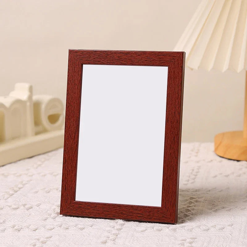 Free customized photo printing and frame, high-end solid wood frame production, customized gift for friends, family photo group - red wood / 6inch-10.1X15.2cm