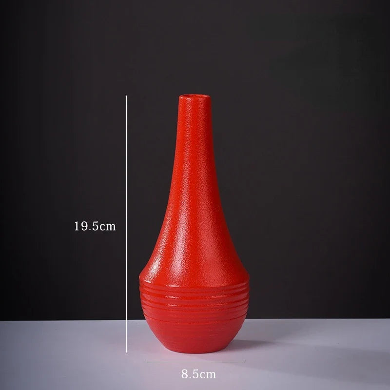 Ceramic Small Vase for Home Decoration, Simple and Modern, Round Flowers, Solid Color, New - 23