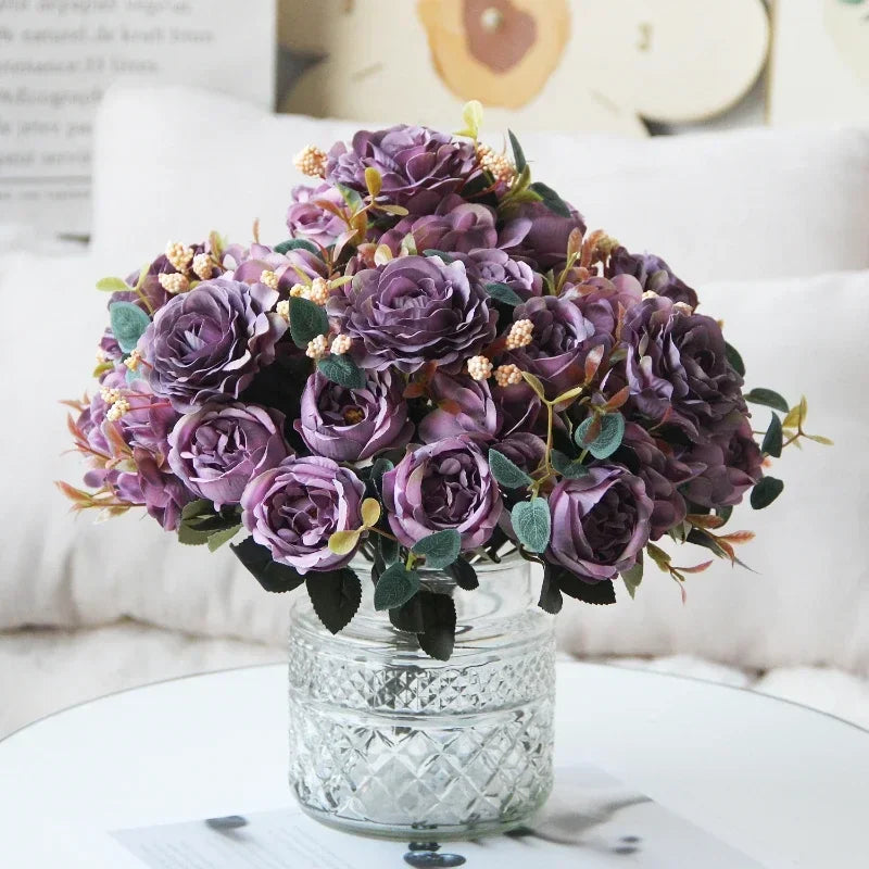 Bouquet of pink silk peonies for interior decoration - view 4