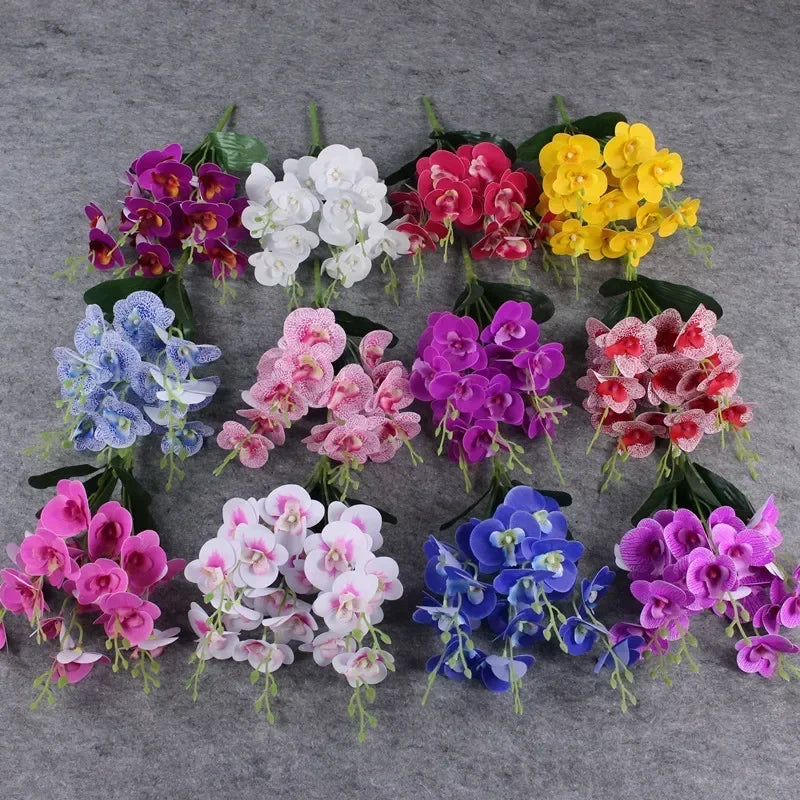 Artificial flowers 3d orchid decoration butterfly phalaenopsis fake flowers - view 3