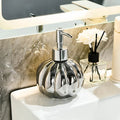 Ceramic lotion dispenser for shower gel and shampoo - Silver