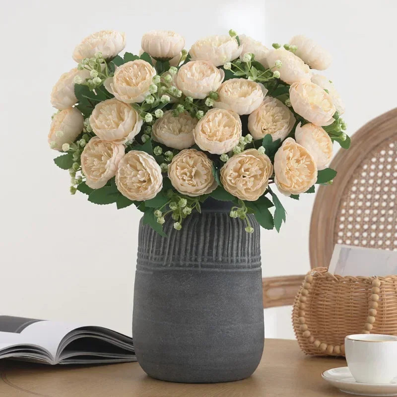 Artificial silk peonies flowers for wedding floral decoration - view 5