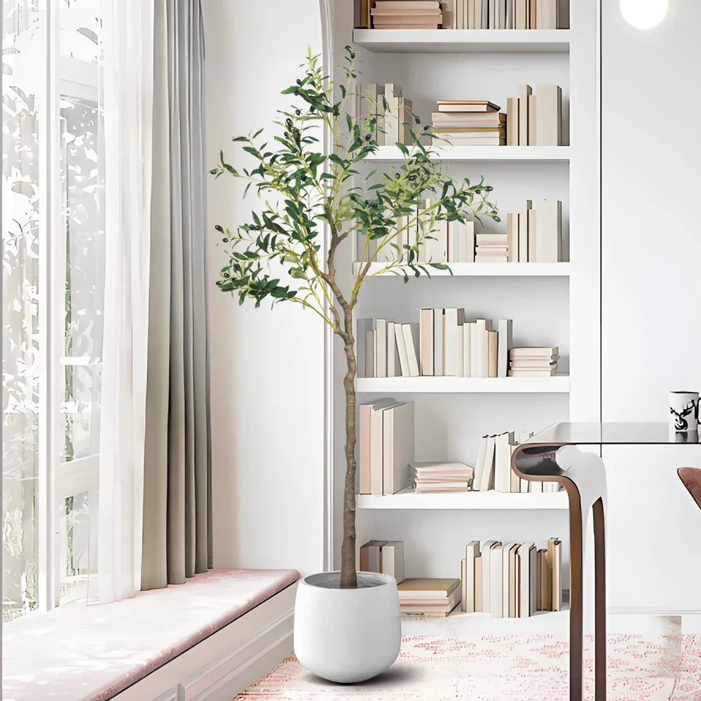 Artificial olive plants in pot for interior and exterior decoration - view 2