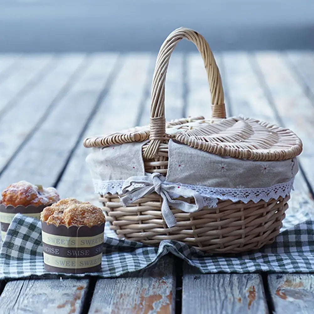 Wicker picnic basket hand woven for outdoor - view 8