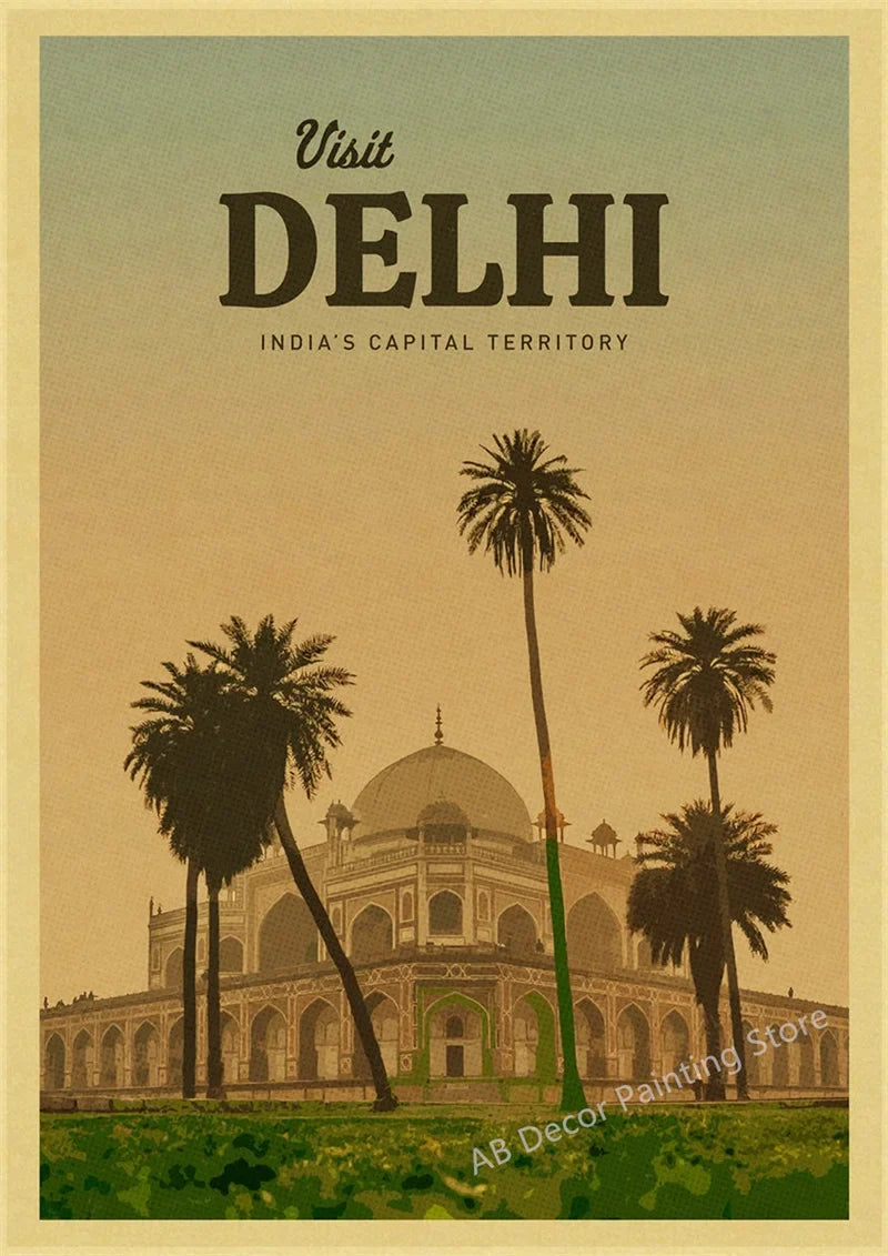 Signature Vintage Travel Poster for Home Decor - 15 / A3 16.5 x 11.8 inches