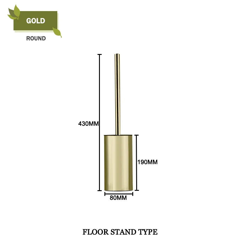 Durable and elegant bathroom brush holder set for bathroom - Plancher Mid Gold R