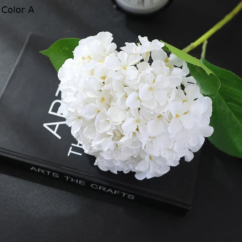 New Silk Simulation Hydrangea Flower European Style Home Decoration,Wedding Floor Arrangement Large Hydrangea Flower - A 1PCS