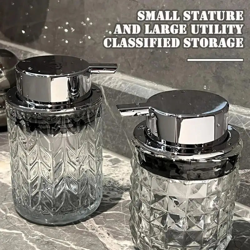 300ml Manual Soap Dispenser Transparent Glass Hand Sanitizer Bottle Container For Shampoo, Body Wash house Bathroom Accessories - view 5