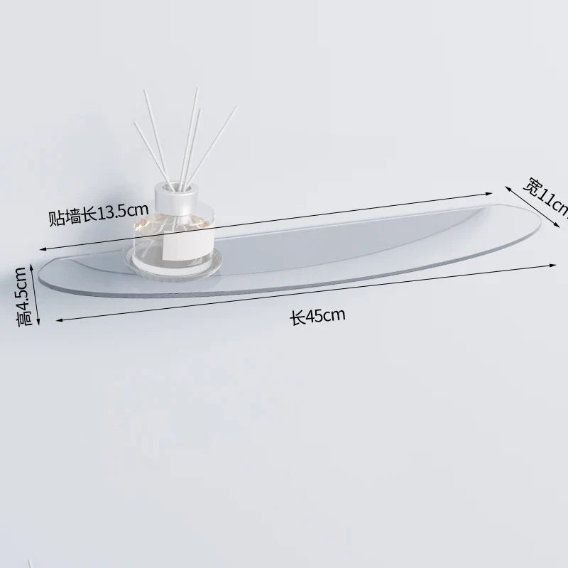 Acrylic floating shelf for modern invisible storage - 45x11cm 4