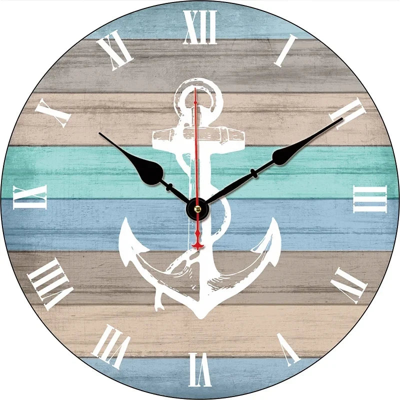 Vintage wall clock in decorative and silent wood - 20-1568 / 8 inches (20cm)