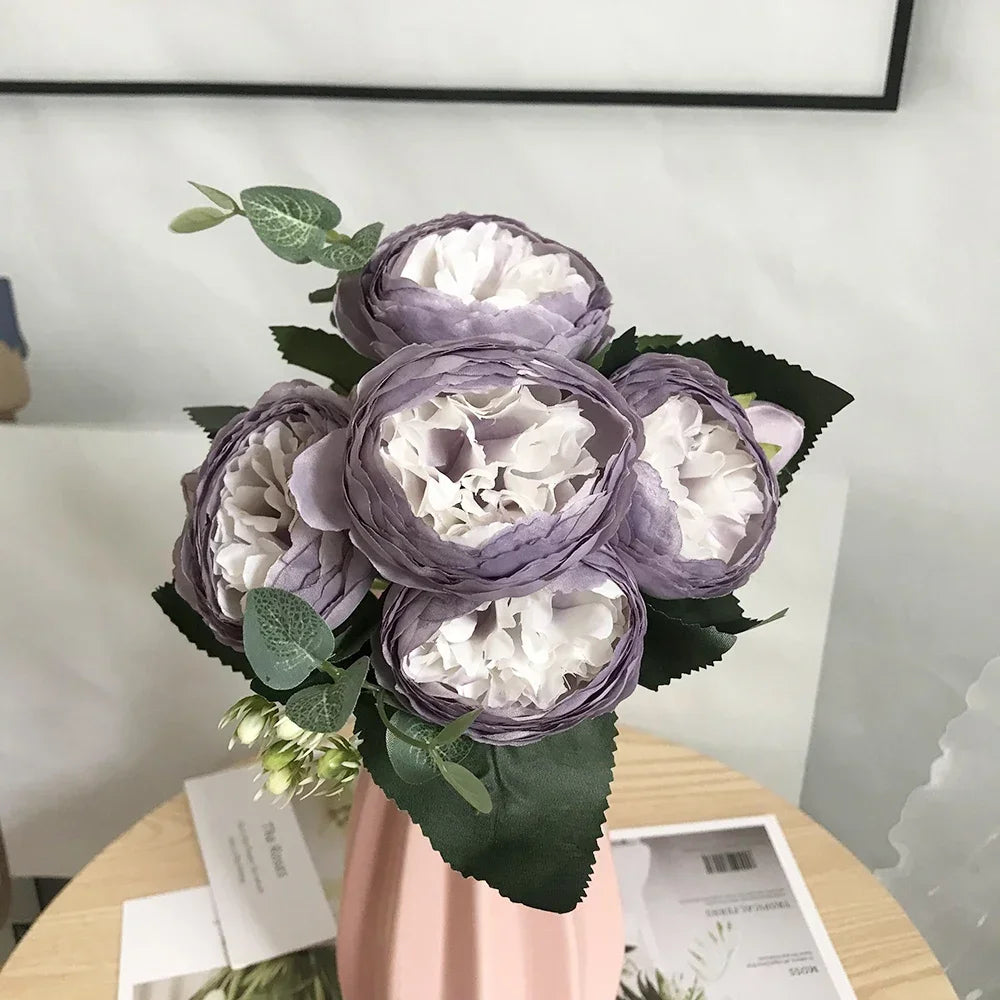 Bouquet of artificial peonies for wedding decoration and home - 9