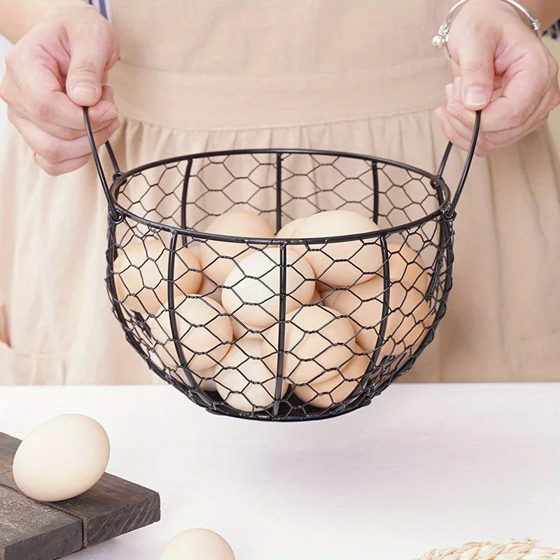Metal egg basket for kitchen storage - view 5