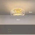Modern round ceiling lamp in gold led crystal - 60cm ceiling lamp / Warm light / Gold frame