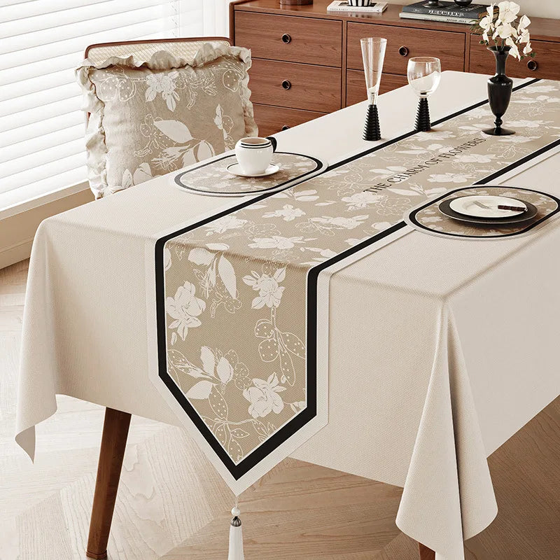 Vintage linen table runner floral country patterns - 30x120cm