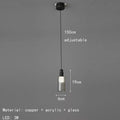 Modern pendant light in glass and copper with interchangeable cords - Black / 3 modifiables