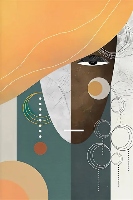 Abstract modern paintings with characters for interior decoration - Light / 50x70cm No Frame