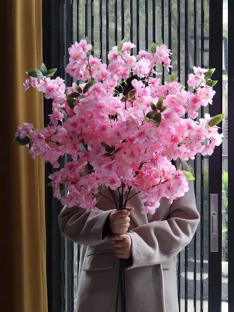 Artificial cherry flower branch for soft decoration - view 2