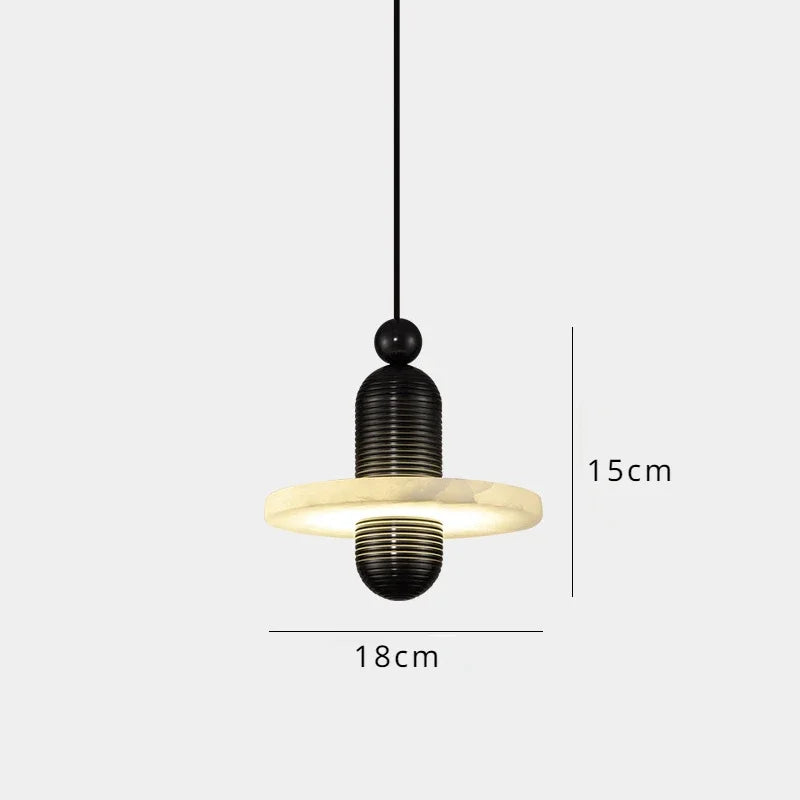 LED design marble pendant light for elegant interior - Black 18cm