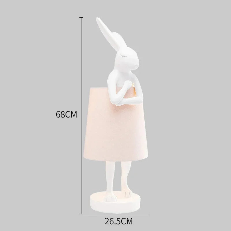 Rabbit desk lamp in retro design resin for interior decoration - White 68cm