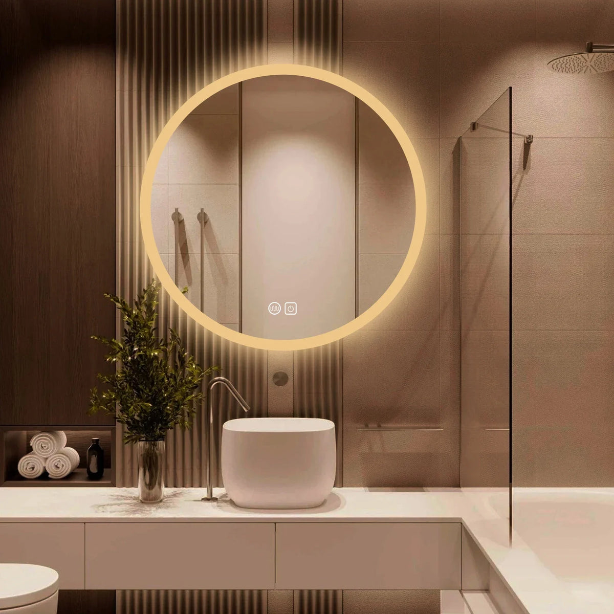 Round light mirror with touch switch and anti-fog function - view 4
