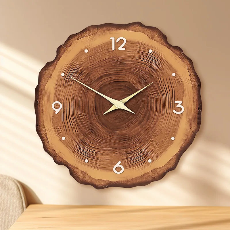 Modern wall clock in fake wood for interior decoration - view 2