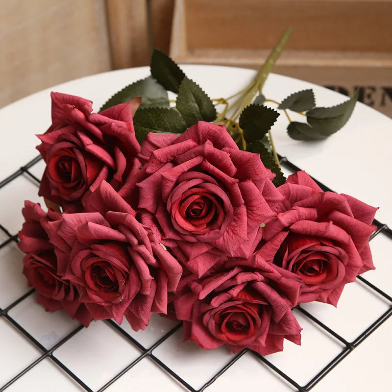Bouquet of artificial rose wines for interior and exterior decoration