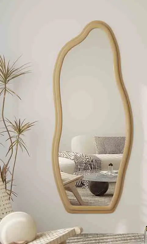Lightweight Italian decorative mirror with full length wall mounting single frame - Coffee / 60x160cm