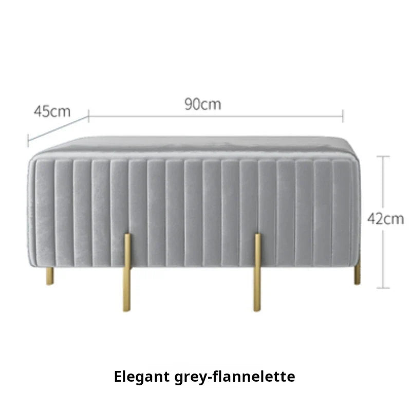 Multifunctional creative Nordic velvet bench for living room and bedroom - Gray 90