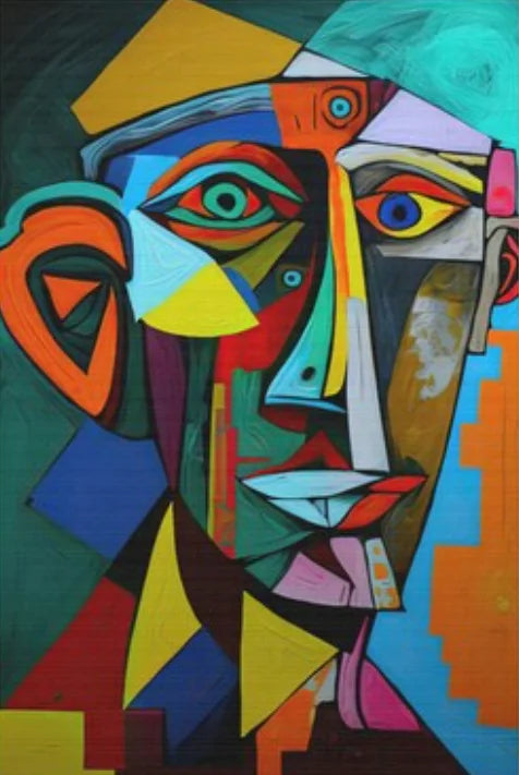Everyday Abstract Picasso-Style Cubist Painting - PF24287 / 70x100cm No Frame