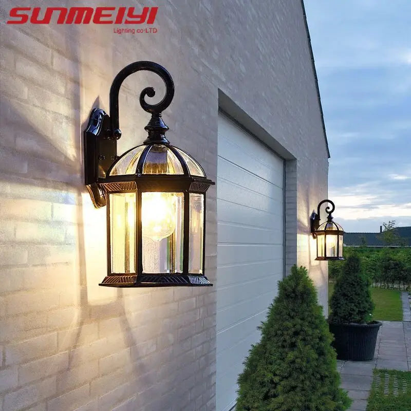 Retro aluminum wall sconce for outdoor garden and alley - view 4