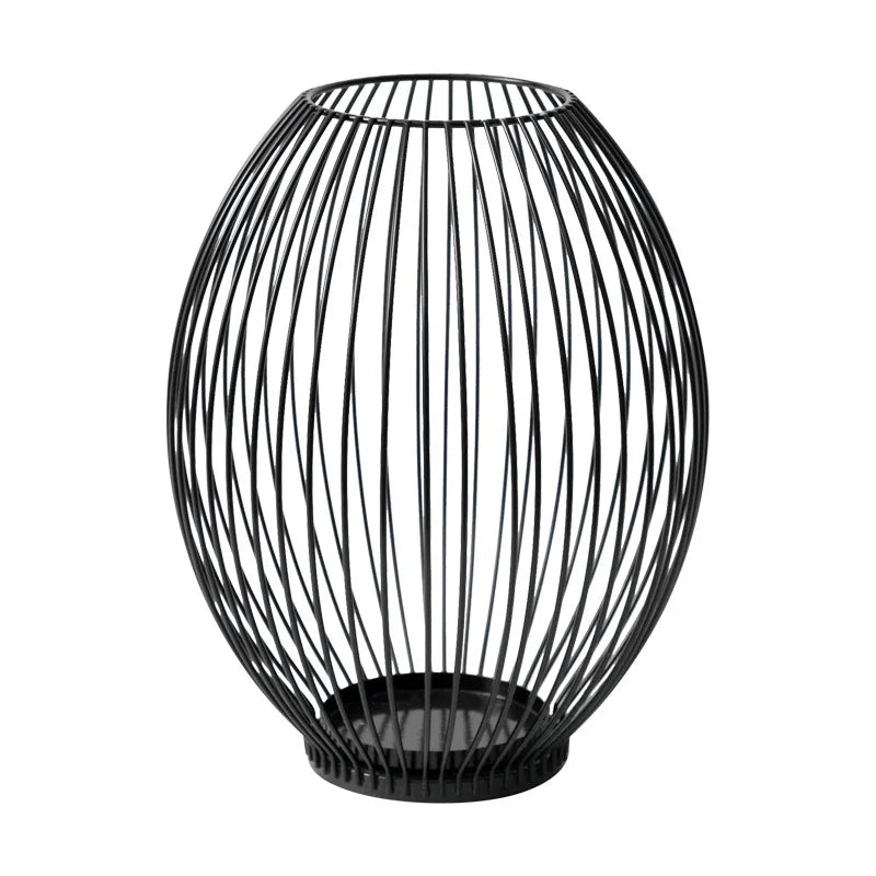 European Metal Lantern Candlestick,Arts and crafts ornaments,Gold Black Candle Holder,Home Decoration - view 5