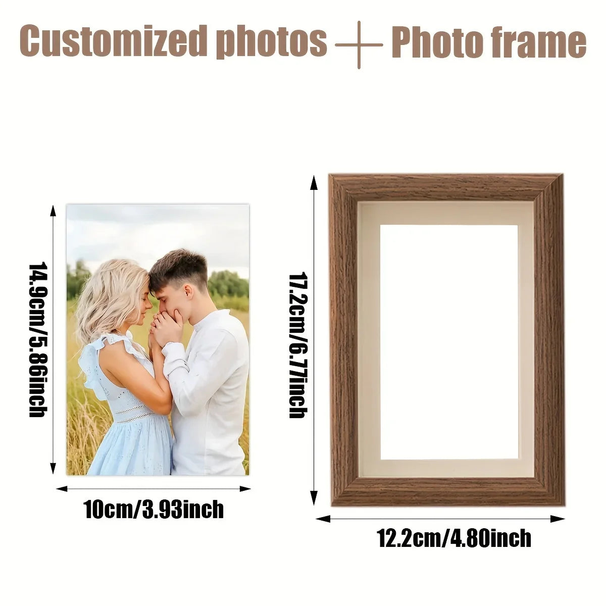 Personalized Wooden Photo Frame with Custom Greeting Card, 5-6 Inches - view 2