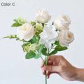 Bouquet of retro artificial peonies for wedding decoration - C
