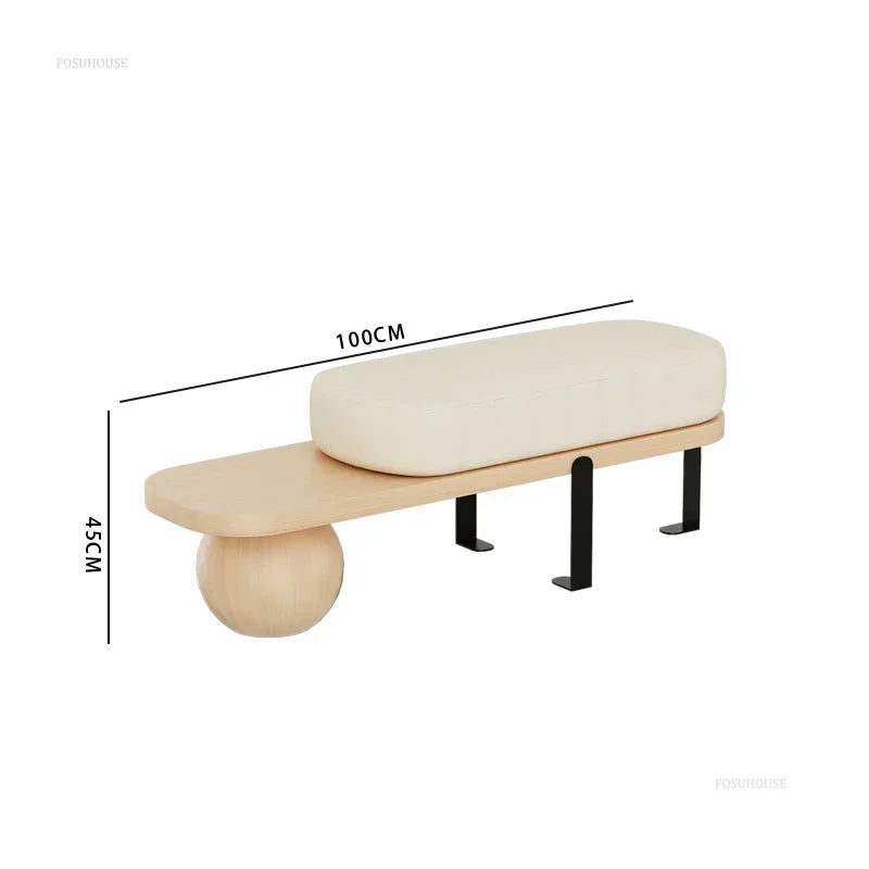Multifunctional solid wood bench for elegant interior - 100cm Log