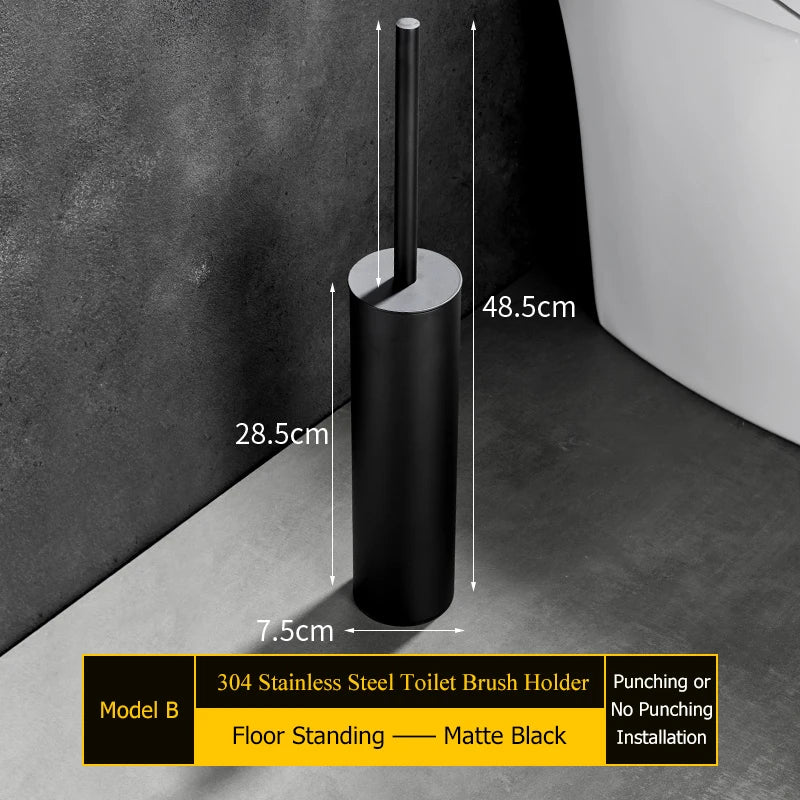 Stainless steel wall brush holder for bathroom - Sur pied B