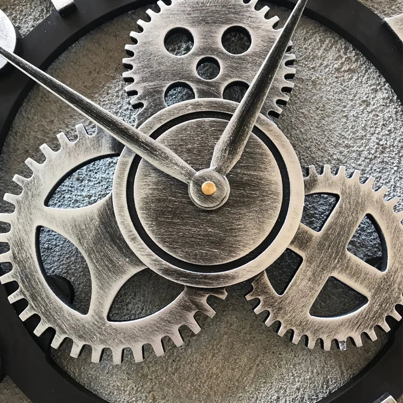 Silent retro wall clock industrial style modern decoration - view 3