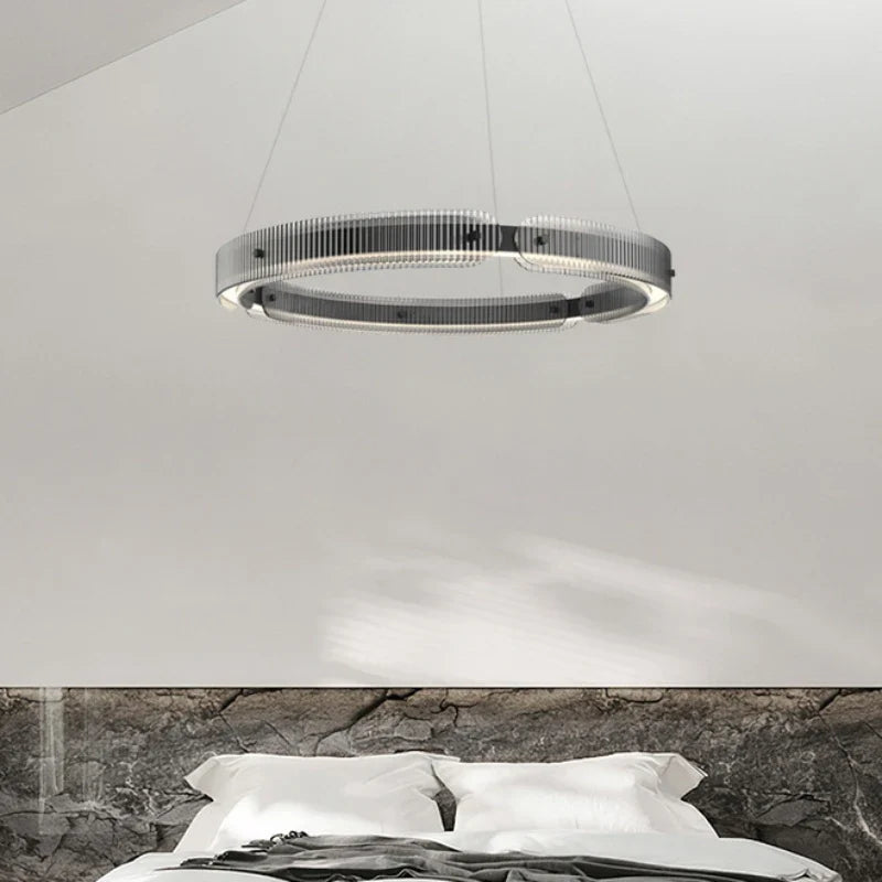 Chandelier in smoked glass design modern decorative pendant light - view 3